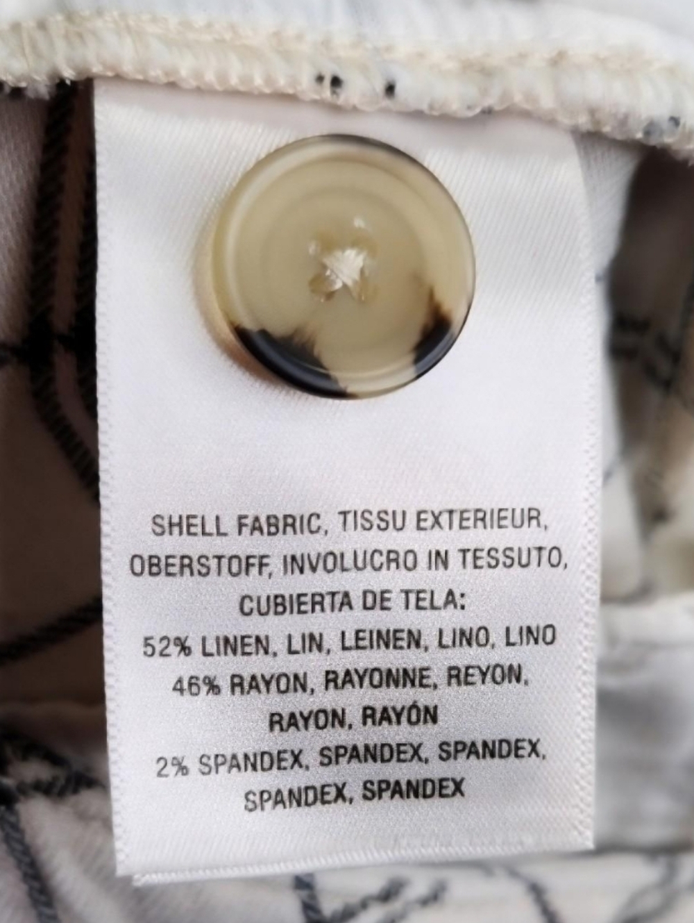 ANTHROPOLOGIE Ivory & Black Window Pane Plaid Wide Leg High Waist Trousers Sz 6 - Picture 8 of 10